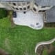 patio and retaining wall with plantings from above